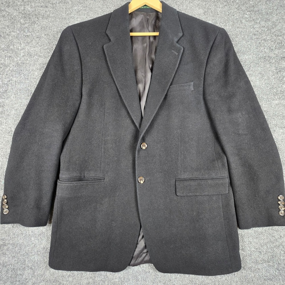Lauren Ralph Lauren Blazer Mens Black Wool Blend Sport Coat Two Button Jacket